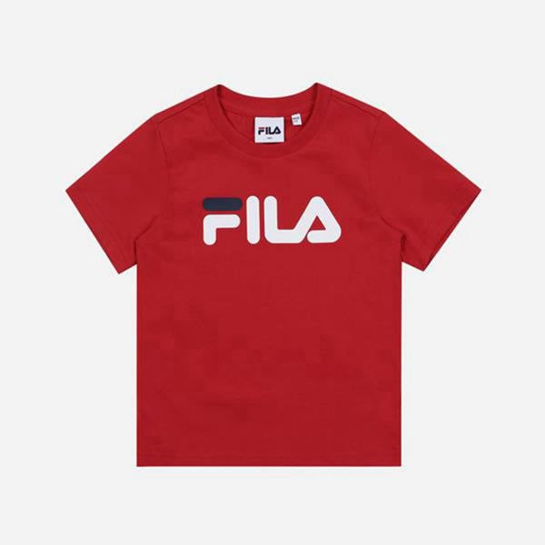 Camisetas Manga Corta Fila Niñas Rojas - Uno Crew Neck S/S - España 192503YCA